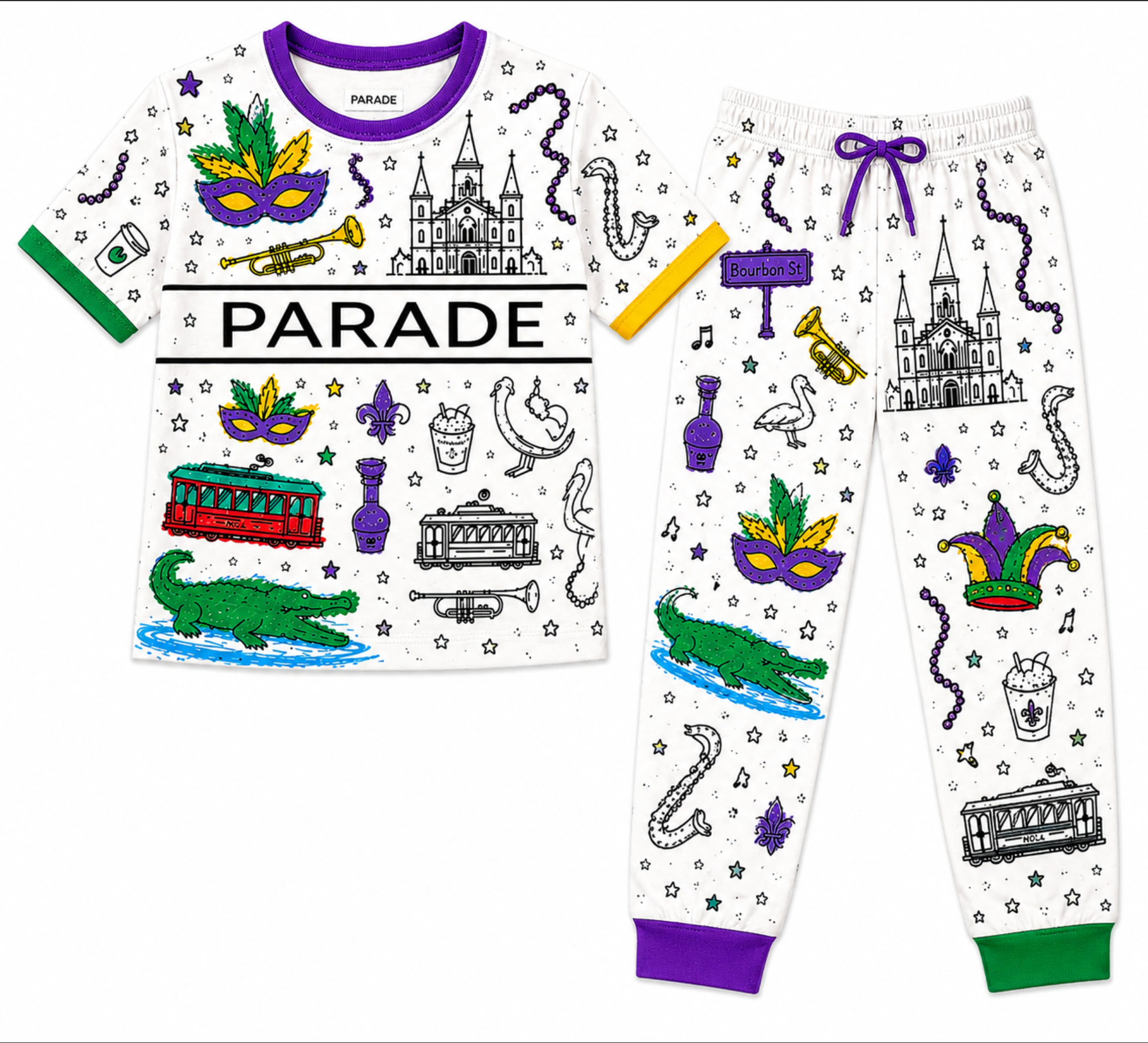 PARADE Classic Kids Coloring Book Pajama Set
